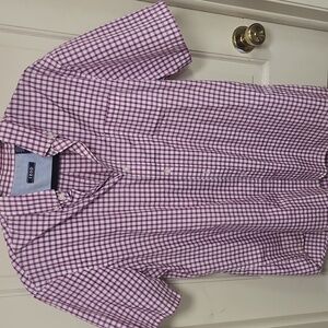 Izod Purple and White Checkered Shirt